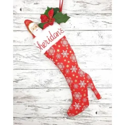 Nikolausstiefel personalisiert Highheel aus Stoff zum Befüllen