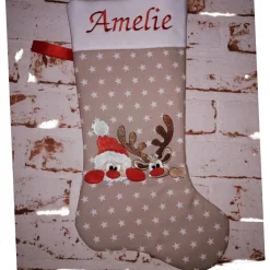 Nikolausstiefel Rentier und Weihnachtsmann mit Namen