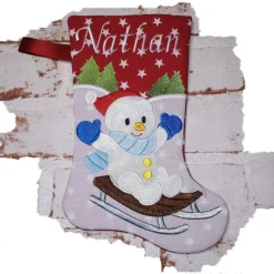 Nikolausstiefel Schneemann mit Namen
