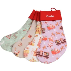 Nikolausstiefel Winterwald mit Namen - Nikolaussocke personalisiert - Geschenk zum Nikolaus Advent - Weihnachststiefel