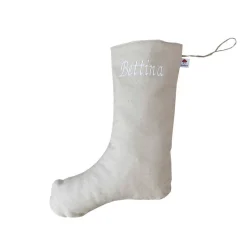 Nikolausstrumpf aus Leinen / Nikolausstiefel / Nikolaussocke zum Befüllen, gefüttert, mit Namen personalisiert