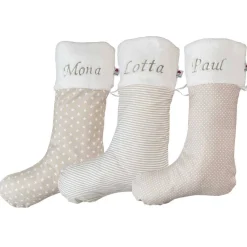 Nikolausstrumpf XXL / Nikolausstiefel / Nikolaussocke mit Namen personalisiert in grau