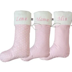 Nikolausstrumpf XXL / Nikolausstiefel / Nikolaussocke mit Namen personalisiert in rosa