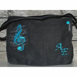 Notentasche/Schultertasche mit Monogramm personalisiert bestickt