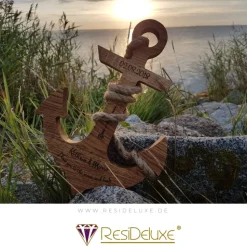 Odin Anker Holz Personalisiert Gravur Geschenk Hochzeitstag Jahrestag Goldene Hochzeit Silberhochzeit Holzanker