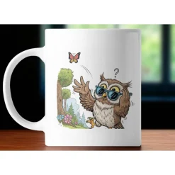 Oh Guten Morgen Tasse mit Eule – Lustige Kaffeetasse für Morgenmuffel & Kaffeeliebhaber
