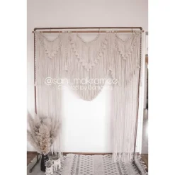 Ohana Makramee Backdrop - Perfekter Traubogen & Foto-Hintergrund für Hochzeiten, Babypartys & Boho-Deko.