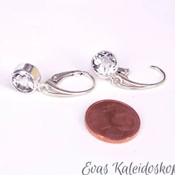 Ohrbrisuren mit großen runden Weißtopasen in Silberfassung