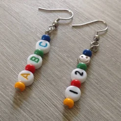 Ohrhänger ' ABC' und '1,2,3,' nettes Geschenk zur Einschulung / 1. Schultag