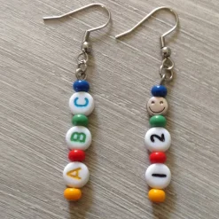 Ohrhänger ' ABC' und '1,2,3,' nettes Geschenk zur Einschulung / 1. Schultag