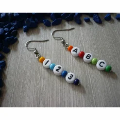 Ohrhänger ' ABC' und '1,2,3,' nettes Geschenk zur Einschulung / 1. Schultag