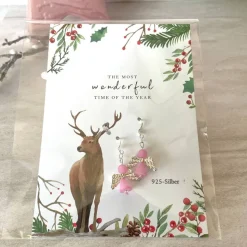 Ohrringe * Schutzengel * Rosa * Ohrhaken 925er Silber * Grußkarte Weihnachten * Geschenkidee
