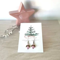 Ohrringe * Schutzengel * Rosa* Ohrhaken Bronze* Grußkarte Weihnachten * Geschenkidee