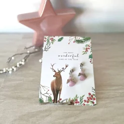 Ohrringe * Schutzengel * Rosa * Ohrhaken 925er Silber * Grußkarte Weihnachten * Geschenkidee