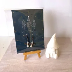 Ohrringe * Schutzengel * Weiß * Ohrhaken Kupfer * Grußkarte Weihnachten * Geschenkidee