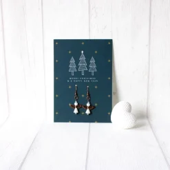 Ohrringe * Schutzengel * Weiß * Ohrhaken Kupfer * Grußkarte Weihnachten * Geschenkidee
