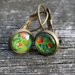 Ohrringe Cabochon Brisuren mehrer Größen und Farben mit eigenen Bild personalisiert