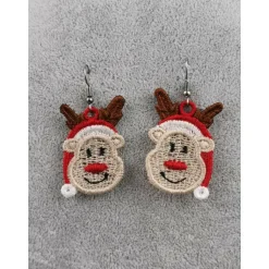Ohrringe Lace Rentier mit Mütze beidseitig