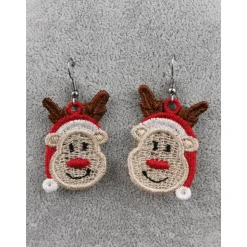 Ohrringe Lace Rentier mit Mütze beidseitig