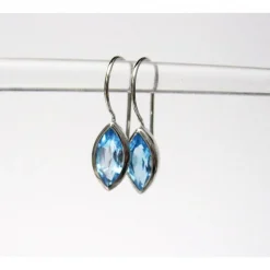 Ohrringe mit Blautopas facetiert aus Silber 925 – Edle Sky Blue Topas Ohrringe als Geschenk