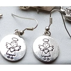 Ohrringe silberfarbene Engel Hängerchen