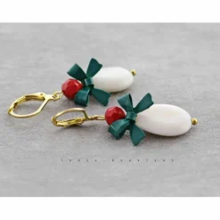 Ohrringe, Tropfen, rot, grün, vintage, Tropfen, Weihnachten, Hochzeit, Brautschmuck, Brautjungfer, edel, elegant, Schmuck, Design, boho