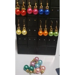 Ohrringe, Weihnachtskugeln, Perlen, Ohrhänger