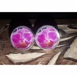 Ohrstecker gold 10mm Cabochon mit eigenen Bild personalisiert