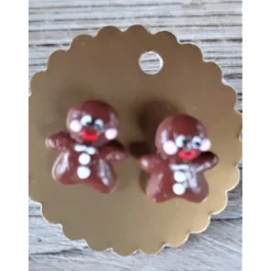 Ohrstecker Lebkuchenmann modelliert  aus Fimo Weihnachten Advent Ohrschmuck Ohrringe