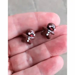 Ohrstecker Lebkuchenmann modelliert  aus Fimo Weihnachten Advent Ohrschmuck Ohrringe