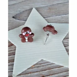 Ohrstecker Lebkuchenmann modelliert  aus Fimo Weihnachten Advent Ohrschmuck Ohrringe