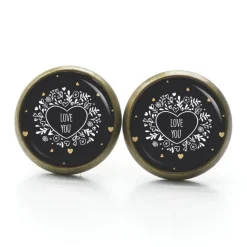 Ohrstecker Ohrhänger Clipse Valentinstag Herz Liebe schwarz love you - verschiedene Größen - Edelstahl - Geschenkidee