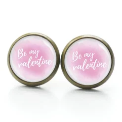 Ohrstecker Ohrhänger  Clipse Valentinstag Herz Liebe rosa be my valentine - verschiedene Größen - Edelstahl Geschenkidee