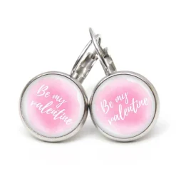 Ohrstecker Ohrhänger  Clipse Valentinstag Herz Liebe rosa be my valentine - verschiedene Größen - Edelstahl Geschenkidee