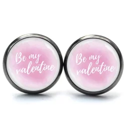 Ohrstecker Ohrhänger  Clipse Valentinstag Herz Liebe rosa be my valentine - verschiedene Größen - Edelstahl Geschenkidee