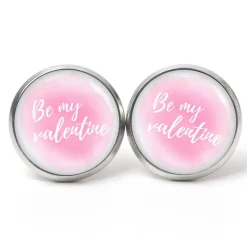 Ohrstecker Ohrhänger  Clipse Valentinstag Herz Liebe rosa be my valentine - verschiedene Größen - Edelstahl Geschenkidee