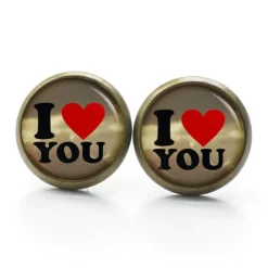 Ohrstecker Ohrhänger Clipse Valentinstag I Love you - verschiedene Größen - Edelstahl - Geschenkidee Just Trisha