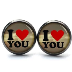 Ohrstecker Ohrhänger Clipse Valentinstag I Love you - verschiedene Größen - Edelstahl - Geschenkidee Just Trisha