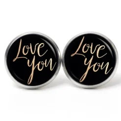 Ohrstecker Ohrhänger Clipse Valentinstag Love you - verschiedene Größen - Edelstahl - Geschenkidee Just Trisha