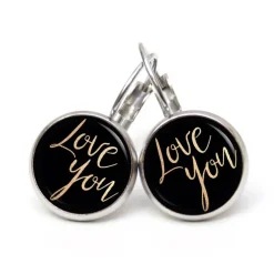 Ohrstecker Ohrhänger Clipse Valentinstag Love you - verschiedene Größen - Edelstahl - Geschenkidee Just Trisha