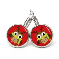 Ohrstecker, Ohrhänger, Clipse Weihnachten Eule Weihnachtseule XMas Christmas
