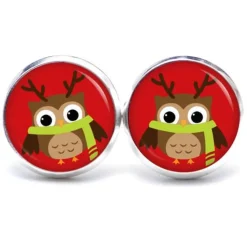 Ohrstecker, Ohrhänger, Clipse Weihnachten Eule Weihnachtseule XMas Christmas