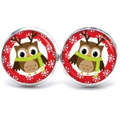 Ohrstecker, Ohrhänger, Clipse Weihnachten Eule Weihnachtseule XMas Christmas