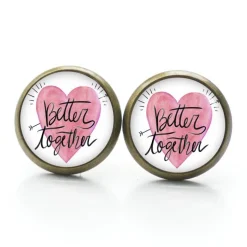 Ohrstecker Ohrhänger Clipse Valentinstag Herz Liebe rosa better together - verschiedene Größen - Edelstahl Geschenkidee