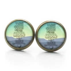 Ohrstecker Ohrhänger Clipse Valentinstag Love you to the moon and back - verschiedene Größen - Edelstahl - Geschenkidee