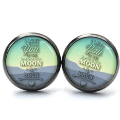 Ohrstecker Ohrhänger Clipse Valentinstag Love you to the moon and back - verschiedene Größen - Edelstahl - Geschenkidee