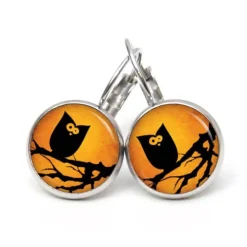 Ohrstecker, Ohrhänger, Clipse Halloween Eule Baum Ast