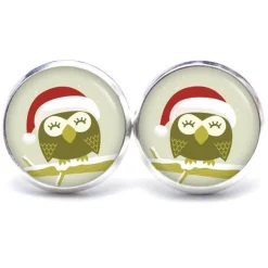 Ohrstecker, Ohrhänger, Clipse Weihnachtsmann Eule Weihnachtseule XMas Christmas