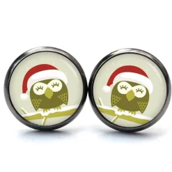 Ohrstecker, Ohrhänger, Clipse Weihnachtsmann Eule Weihnachtseule XMas Christmas