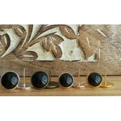 Ohrstecker Vogel am Vogelhaus orange Herbst Schmuck Cabochon